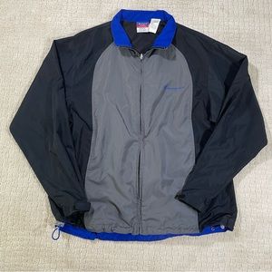 Champion Men’s Black Grey And Blue Windbreaker Size Lg